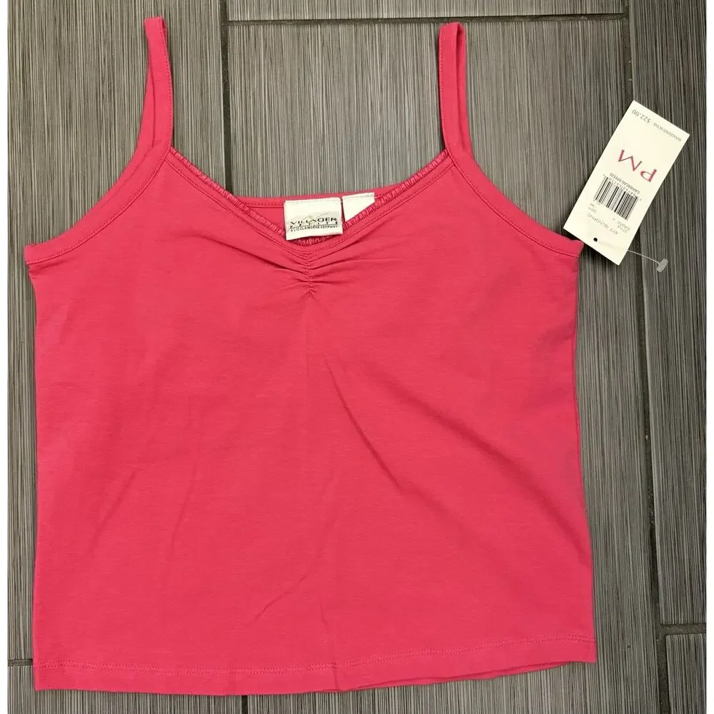 Liz Claiborne Villager Pink Cotton Tank And Button Down Shirt Set Petite Medium